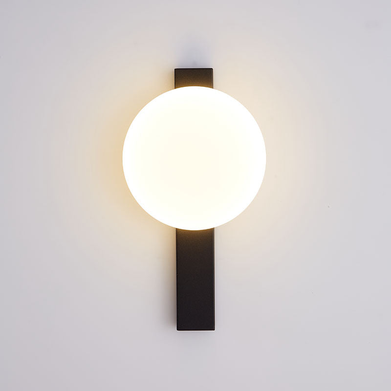 Iron Plastic Round Bedroom Wall Lamp
