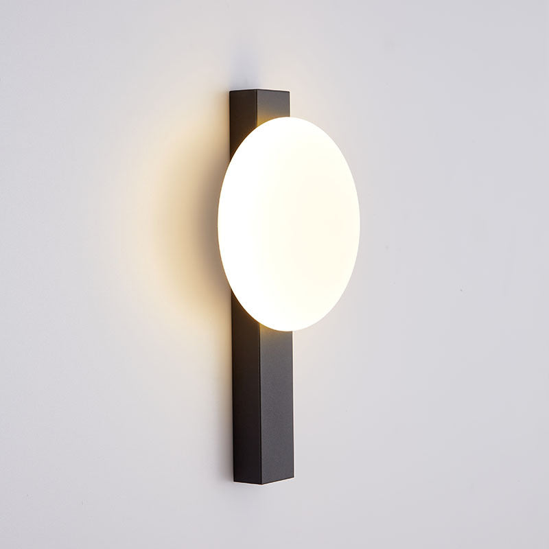 Iron Plastic Round Bedroom Wall Lamp