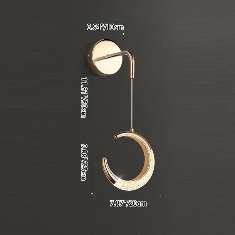 PVC Metal Acrylic Moon Wall Lamp