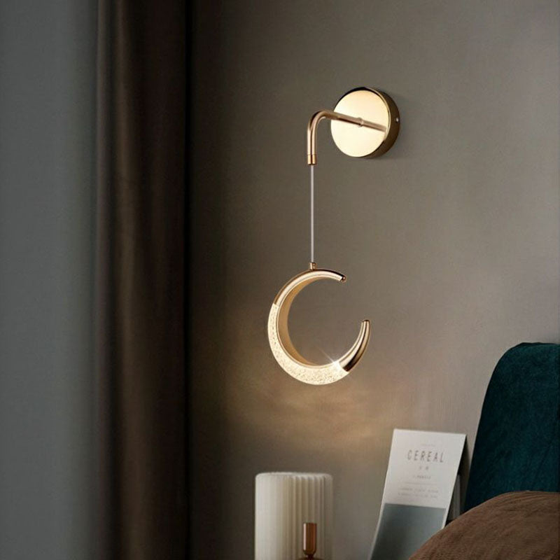 PVC Metal Acrylic Moon Wall Lamp
