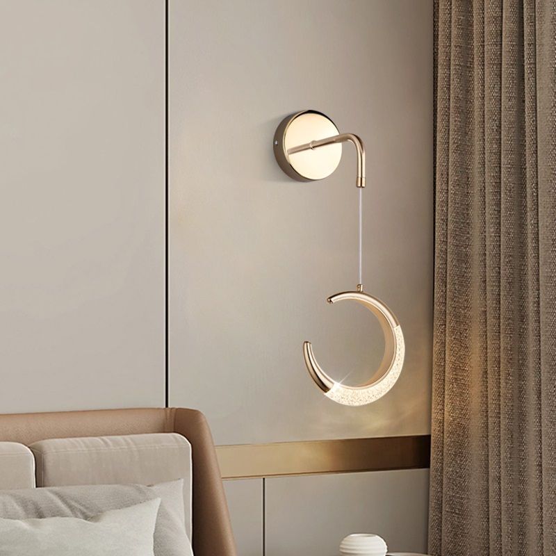 PVC Metal Acrylic Moon Wall Lamp
