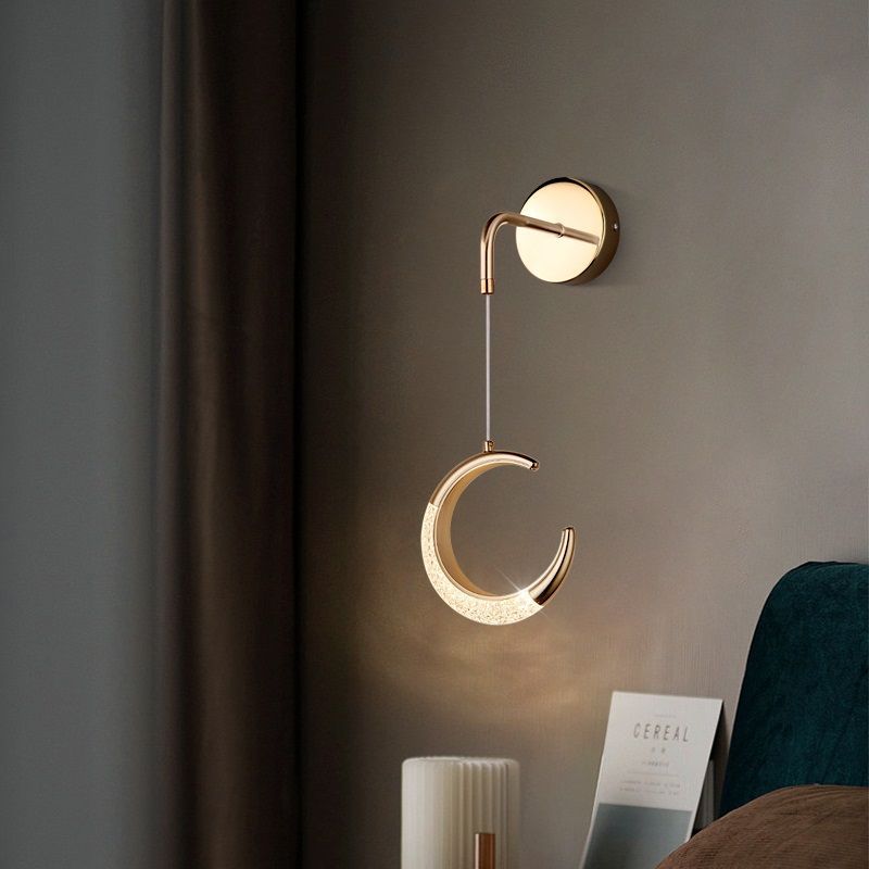 PVC Metal Acrylic Moon Wall Lamp