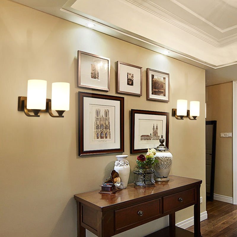 Iron Glass Linear 1/2 Wall Lamp