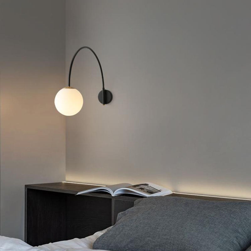 Iron Glass Long Stick Wall Lamp