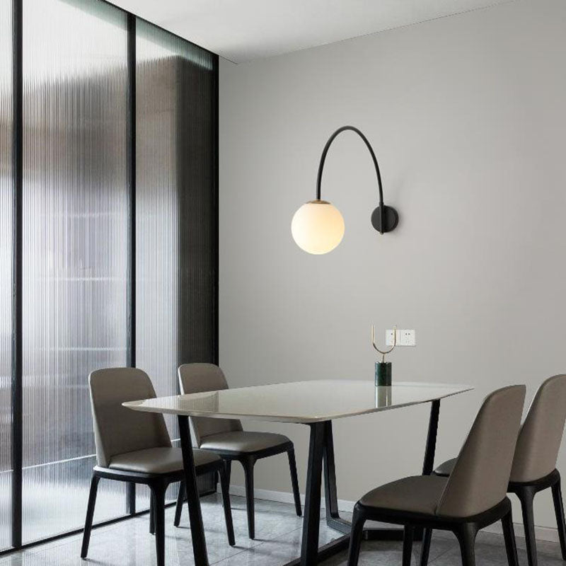 Iron Glass Long Stick Wall Lamp