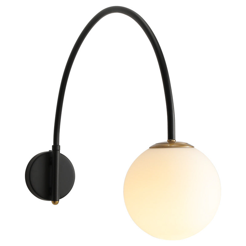Iron Glass Long Stick Wall Lamp