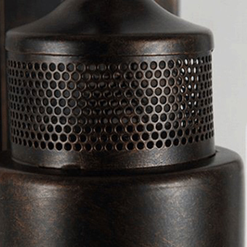 Iron Glass Cylinder Hallway Wall Lamp