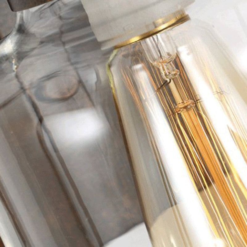 Iron Glass Cylinder Hallway Wall Lamp
