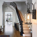 Iron Glass Cylinder Hallway Wall Lamp