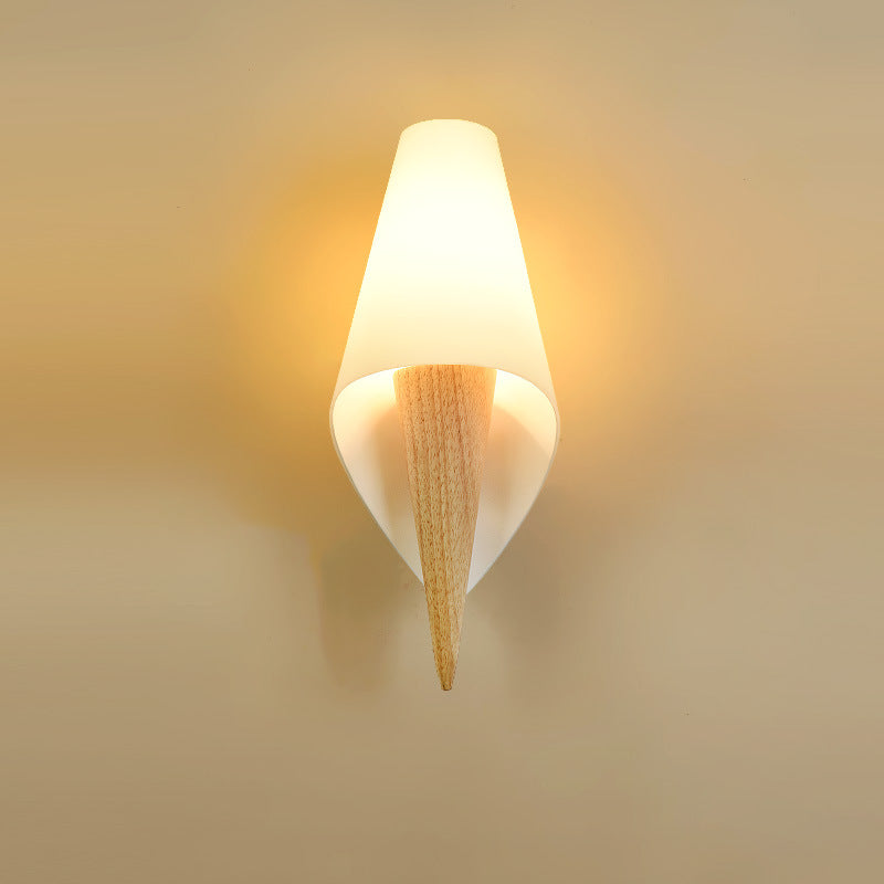Wood Glass Ice Cream Wall Lamp