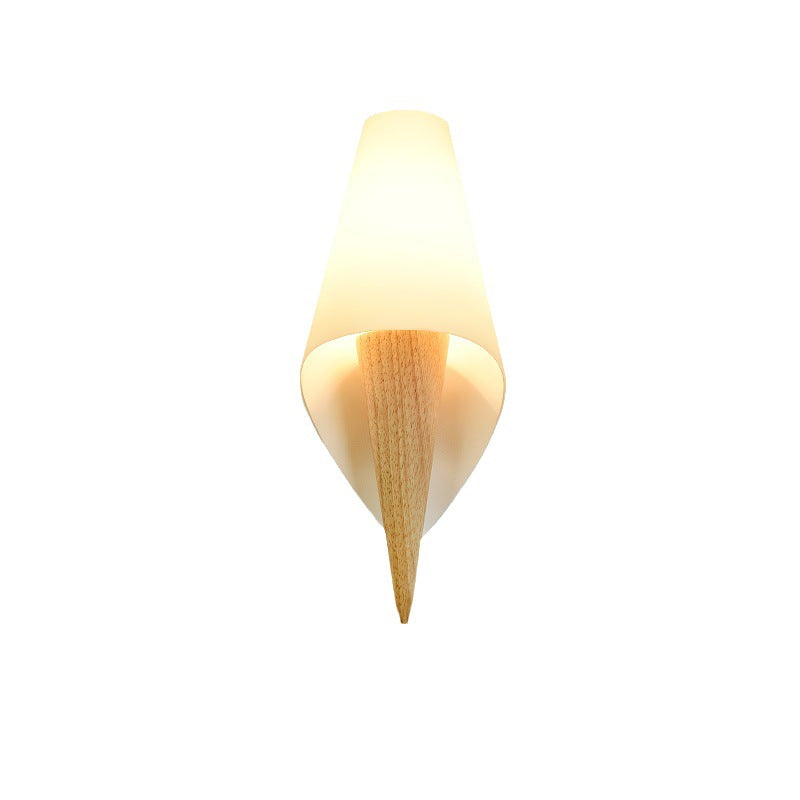 Wood Glass Ice Cream Wall Lamp
