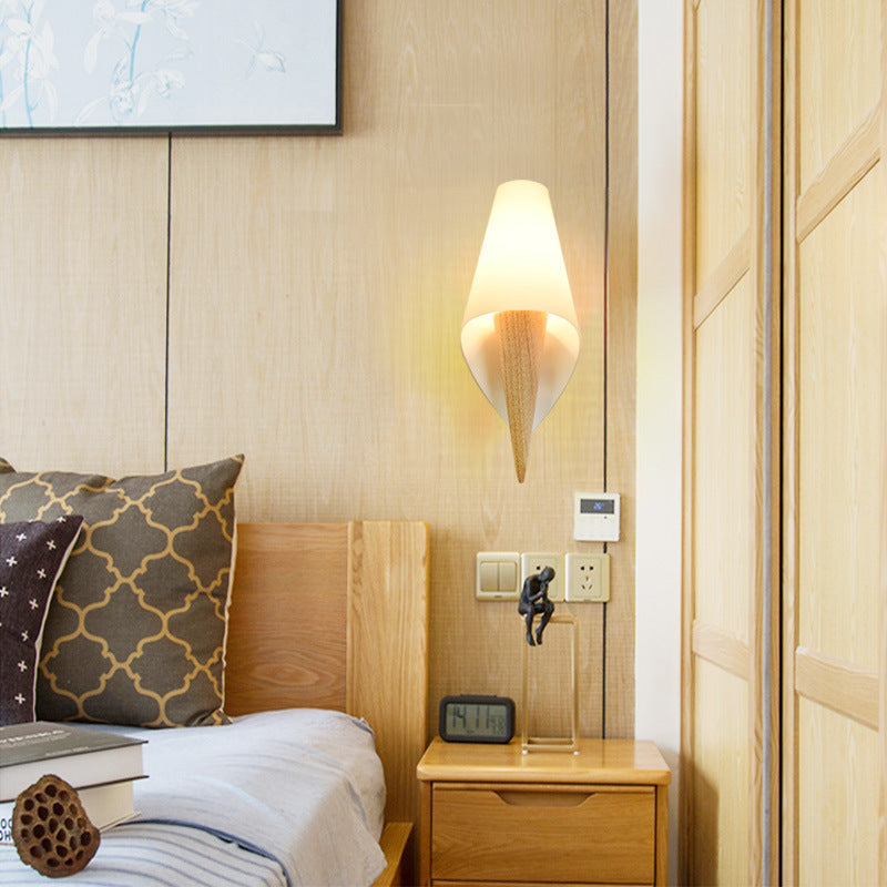 Wood Glass Ice Cream Wall Lamp