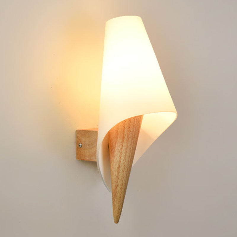 Wood Glass Ice Cream Wall Lamp