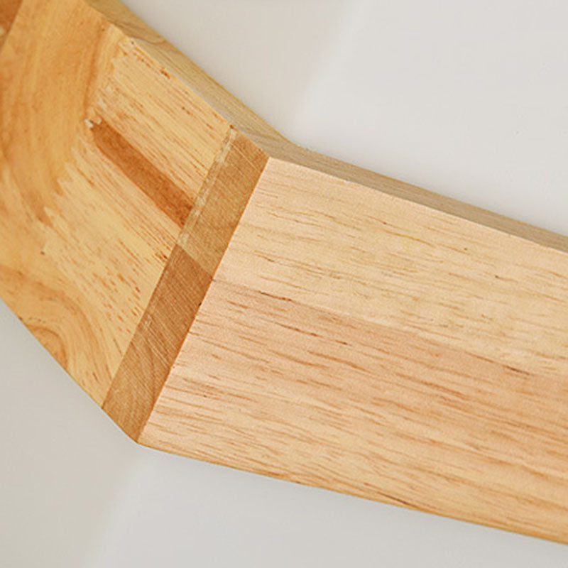 Wood Glass Square Bedroom Wall Lamp