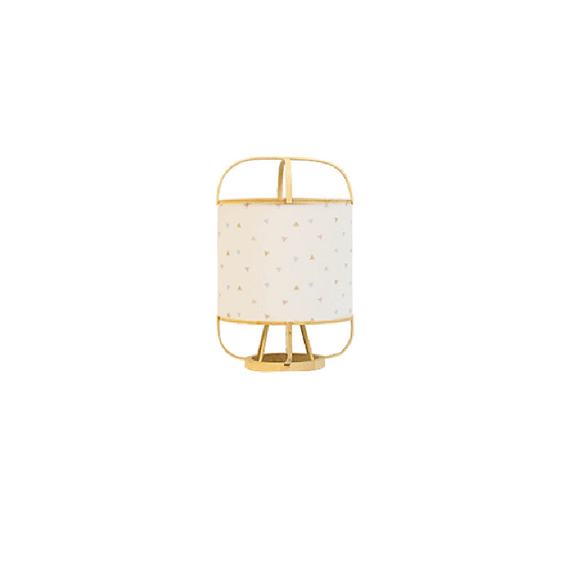 Bamboo Imitation Vellum Round Table Lamp