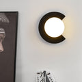 Iron Glass C-Shape Round Wall Lamp