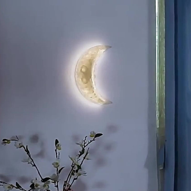 Resin Stainless Steel Moon Wall Lamp