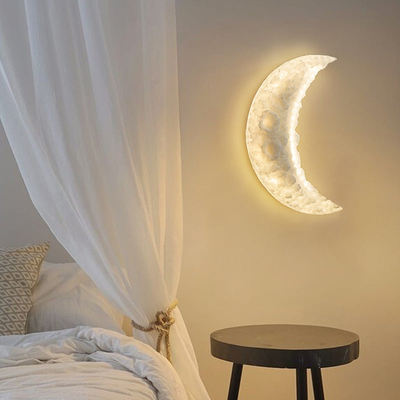 Resin Stainless Steel Moon Wall Lamp