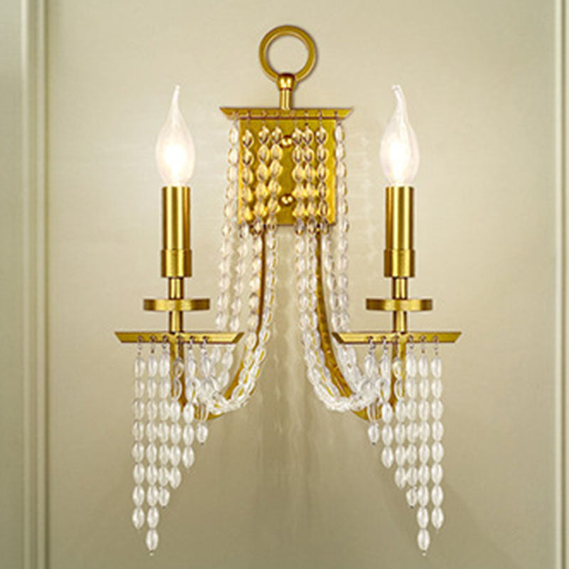 Iron Crystal Candle 1/2 Wall Lamp