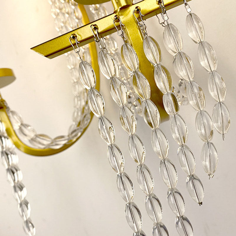 Iron Crystal Candle 1/2 Wall Lamp