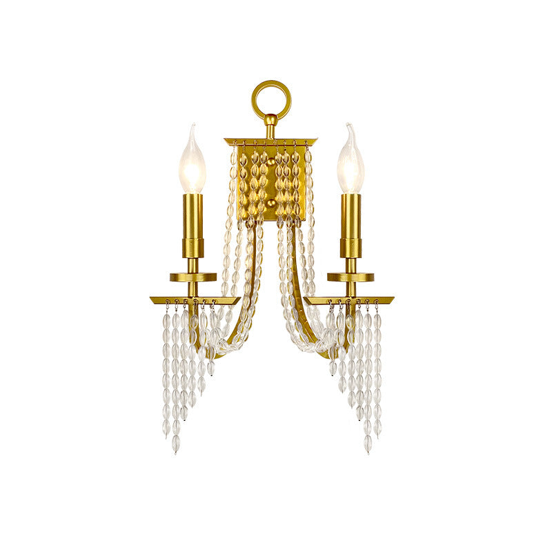 Iron Crystal Candle 1/2 Wall Lamp