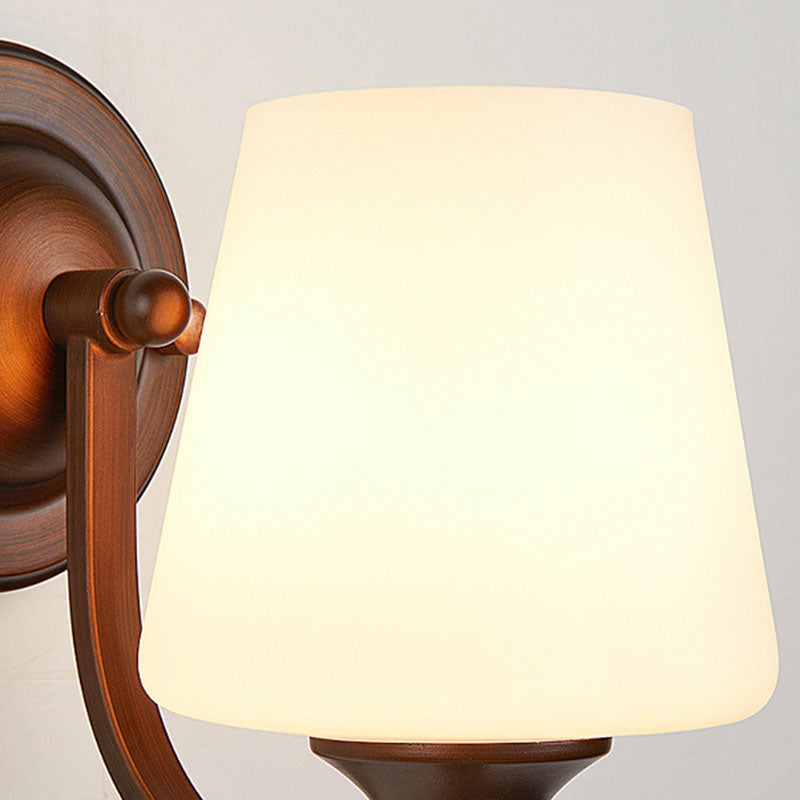 Iron Glass Lantern Flower Wall Lamp