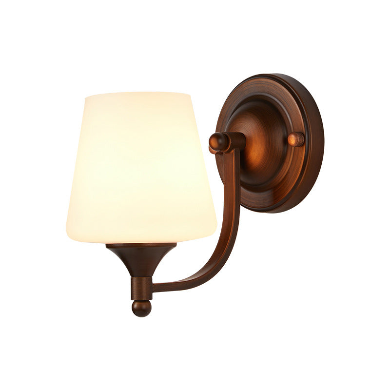 Iron Glass Lantern Flower Wall Lamp