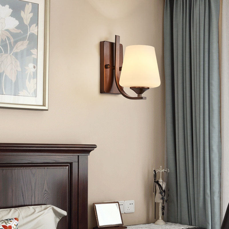 Iron Glass Lantern Flower Wall Lamp