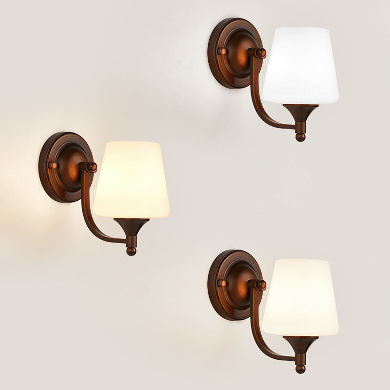 Iron Glass Lantern Flower Wall Lamp
