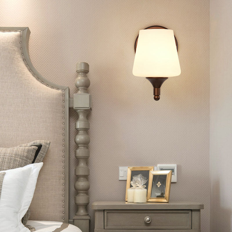 Iron Glass Lantern Flower Wall Lamp