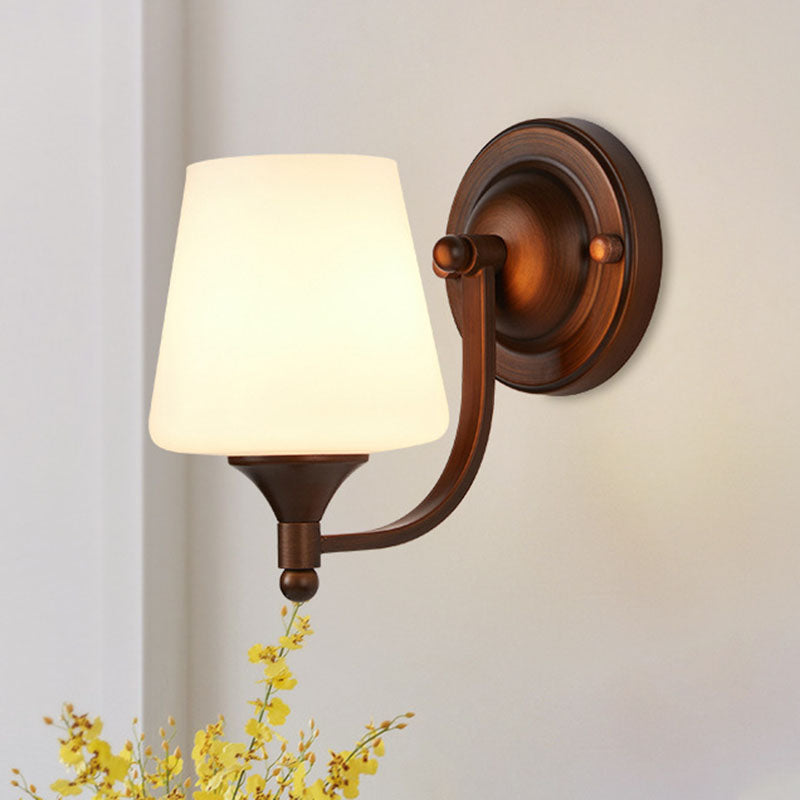 Iron Glass Lantern Flower Wall Lamp