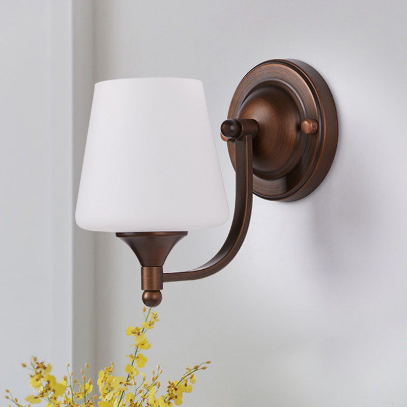 Iron Glass Lantern Flower Wall Lamp
