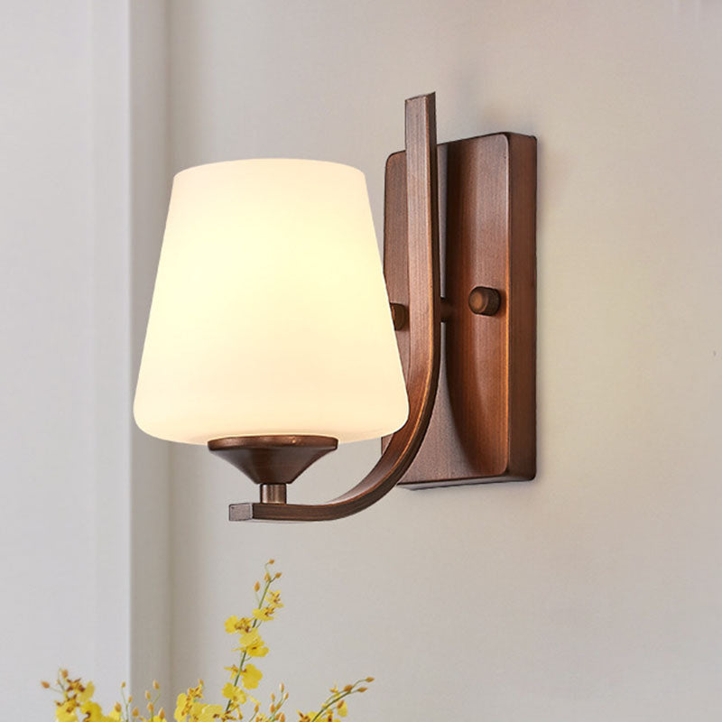 Iron Glass Lantern Flower Wall Lamp