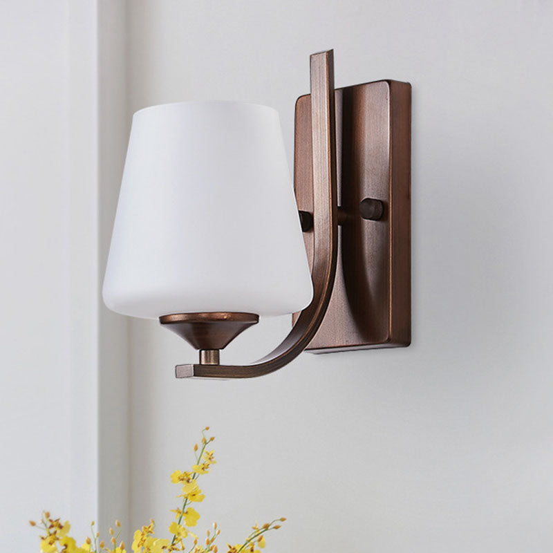 Iron Glass Lantern Flower Wall Lamp