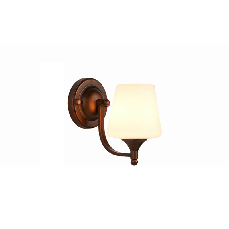 Iron Glass Lantern Flower Wall Lamp
