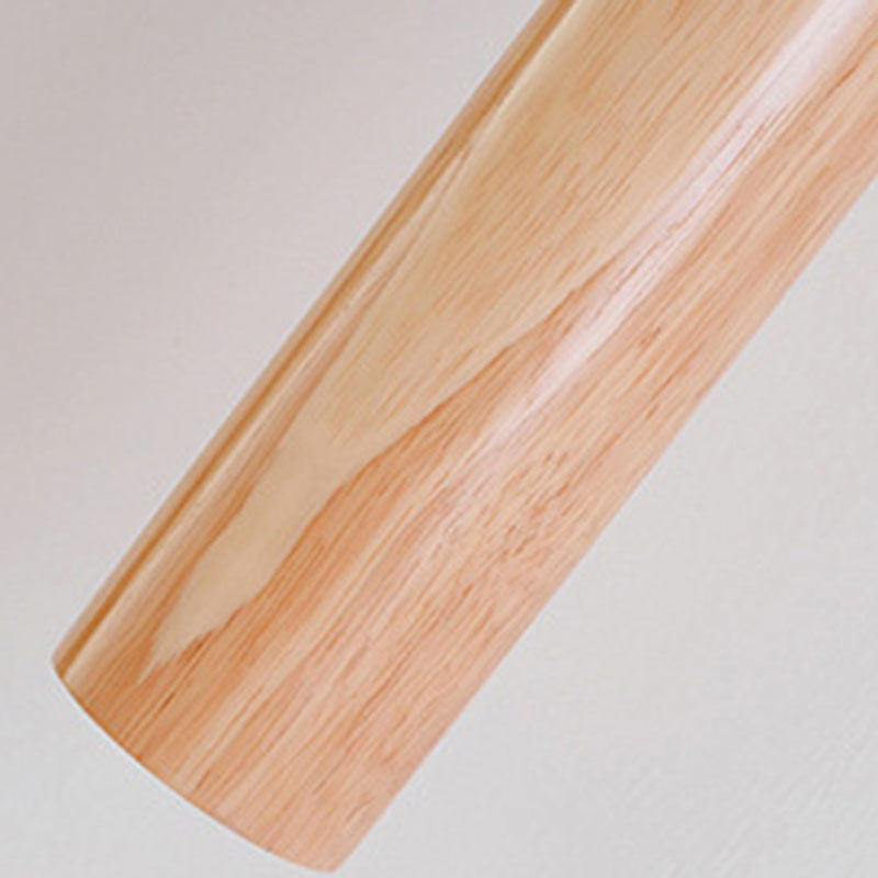 Oak Glass Cylinder Bedroom Wall Lamp