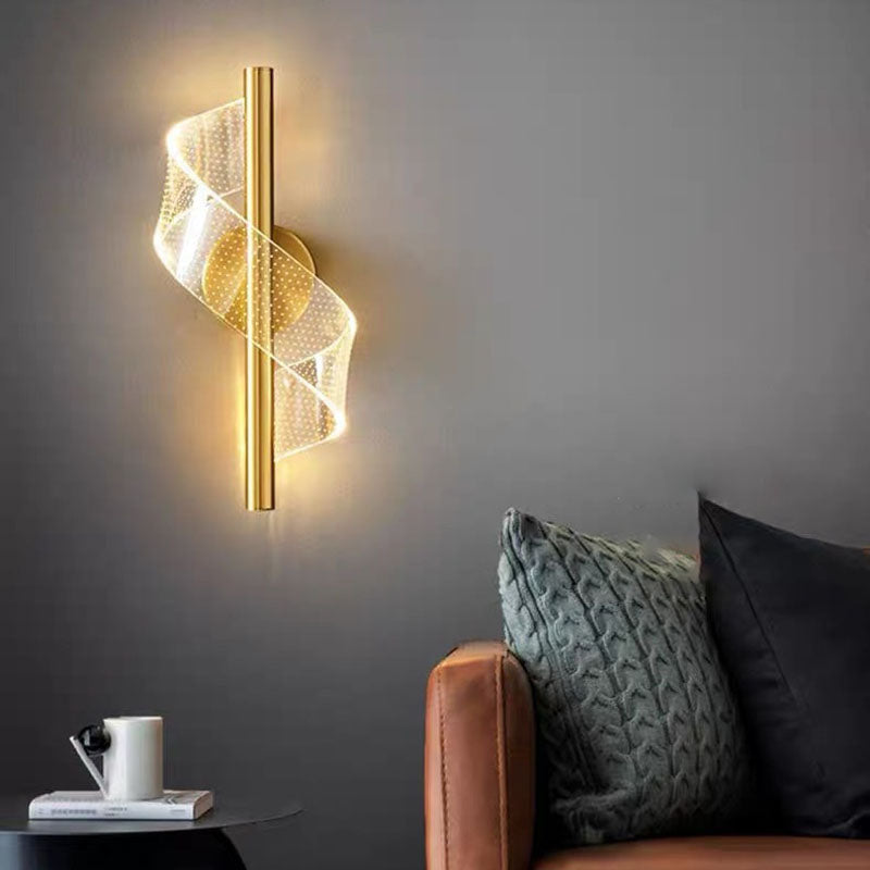 Iron Acrylic Linear Bedroom Wall Lamp