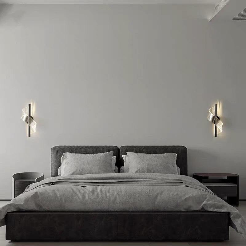 Iron Acrylic Linear Bedroom Wall Lamp