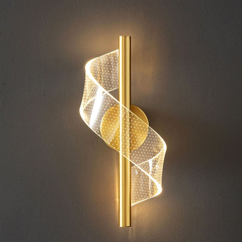 Iron Acrylic Linear Bedroom Wall Lamp