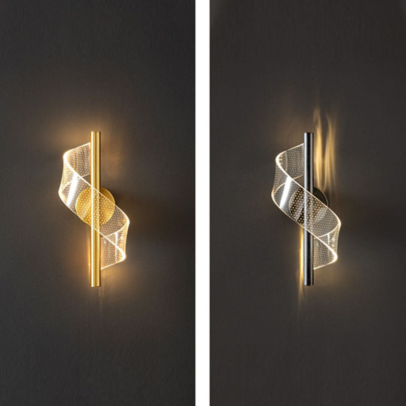 Iron Acrylic Linear Bedroom Wall Lamp