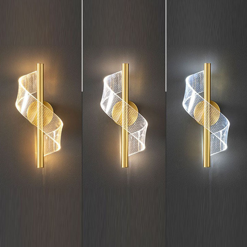 Iron Acrylic Linear Bedroom Wall Lamp