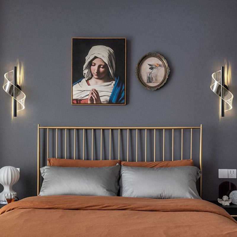 Iron Acrylic Linear Bedroom Wall Lamp