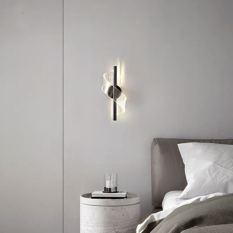 Iron Acrylic Linear Bedroom Wall Lamp