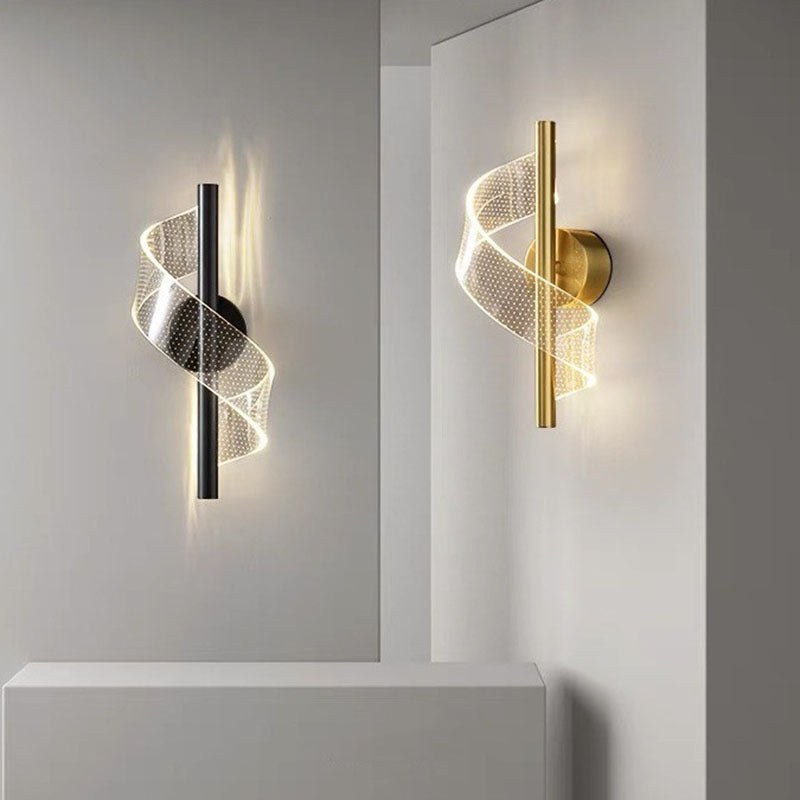 Iron Acrylic Linear Bedroom Wall Lamp