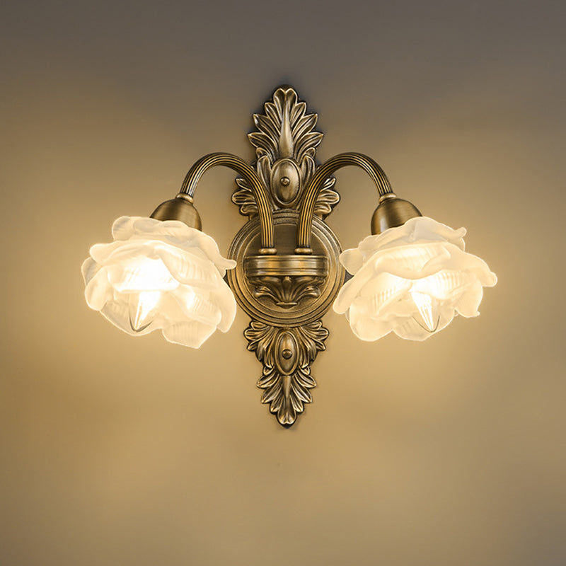 Copper Glass Flower 1/2 Wall Lamp
