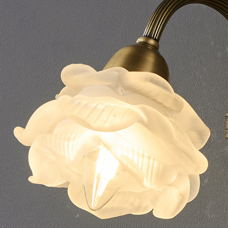 Copper Glass Flower 1/2 Wall Lamp