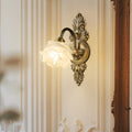 Copper Glass Flower 1/2 Wall Lamp