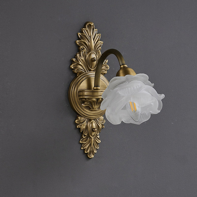 Copper Glass Flower 1/2 Wall Lamp