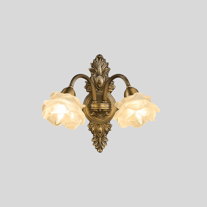 Copper Glass Flower 1/2 Wall Lamp
