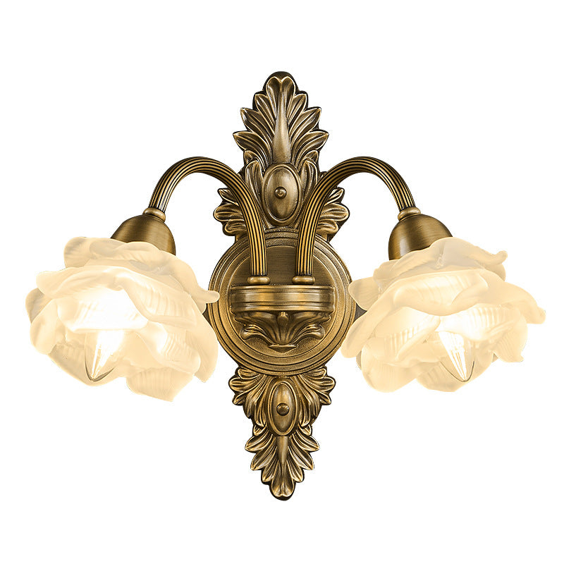 Copper Glass Flower 1/2 Wall Lamp